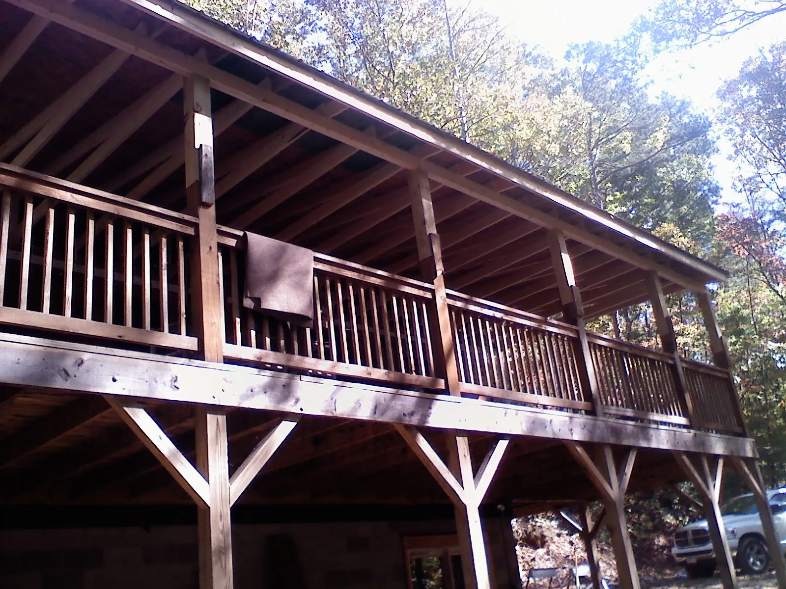 Timber framing under a new elevated porch and deck — Roof Leak Repair in Rossville by Roofing Brothers